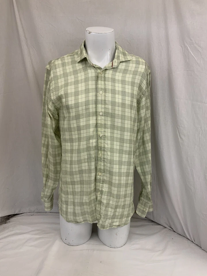 Camisa Scott James M Verde A Cuadros Abotonada Manga Larga 100% Algodón YGI Y1-579 Foto 2 de 4