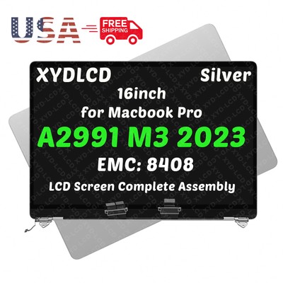 for MacBook Pro Retina A2991 M3 Pro Max 2023 EMC8408 LCD Screen Complete(Silver)
