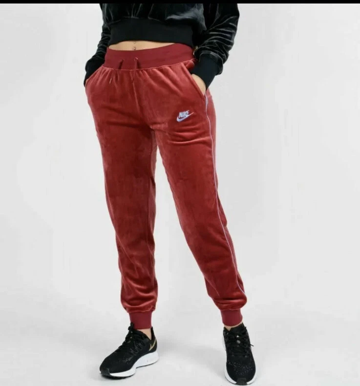 WOMEN S NIKE HERITAGE SPORTSWEAR VELOUR JOGGERS TRACK PANTS M