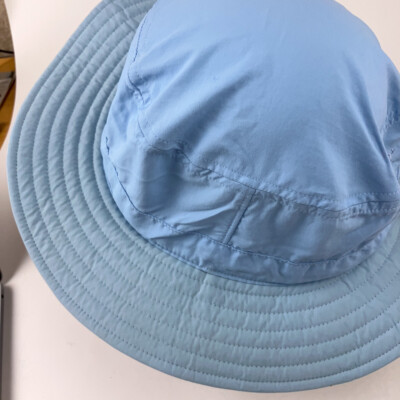 Columbia Light blue nylon large brim sun hat Soft black Underbrim Upf 30+ EUC Columbia Light blue nylon large brim sun hat black under  main image 4