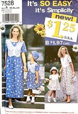 Simplicity Sewing Pattern 7528 Misses Child's Dress  Hat Matching