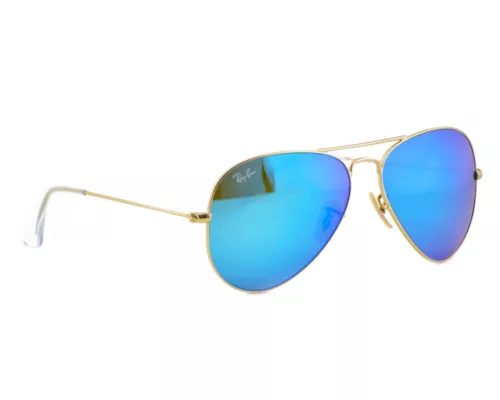 Ray-Ban RB3025 Aviator Flash Gold Rahmen Blau Flash Linse 58mm - Bild 3 von 5