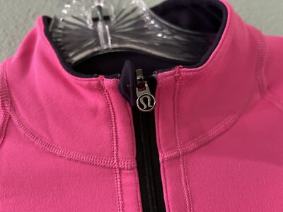 LULULEMON LUON THUMB HOLE BARBIE PINK SEAM-REVERSIBLE~PURPLE