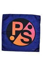 Paul Smith PS Blue Logo Silk Pocket Square Mens BNWT