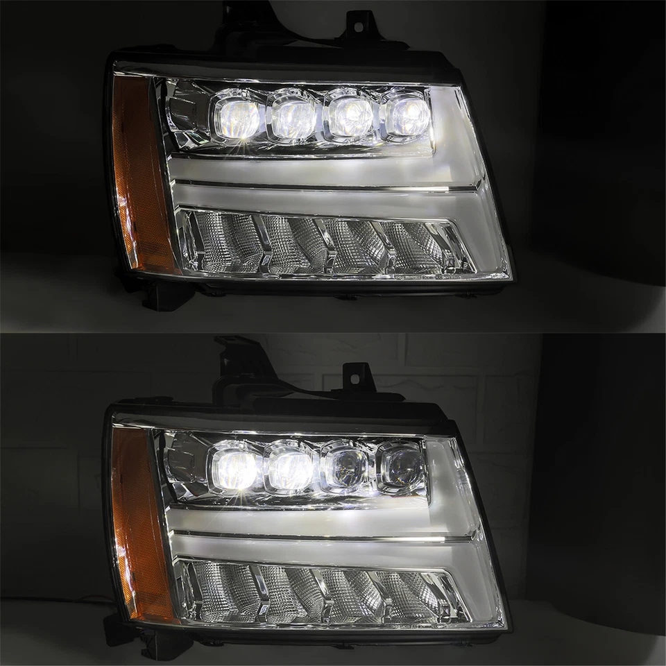 Faros cromados para Chevrolet Tahoe/07-13 Avalanche serie LED NOVA Foto 3 de 4