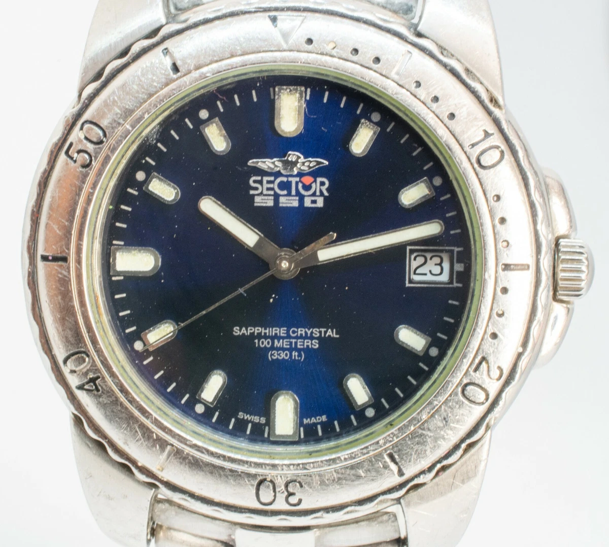 Sector 550 Sapphire Crystal 100M Swiss Quartz Mens Wrist Watch