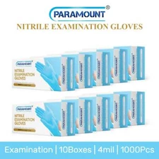 PARAMOUNT® Disposable Exam Nitrile Gloves Blue Latex/Powder Free 4mil 1000 PCS
