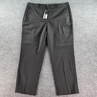 Banana Republic Pants Womens 12 Petite Black Avery Mid Rise Ankle Straight Leg