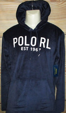 MENS POLO RALPH LAUREN SLEEPWEAR VELOUR HOODIE PULLOVER BLUE SIZE S