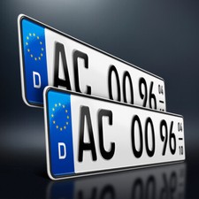 Produktbild - 2 Saison Kennzeichen | 520 x 110mm | Kfz-Nummernschilder | Autokennzeichen | DHL