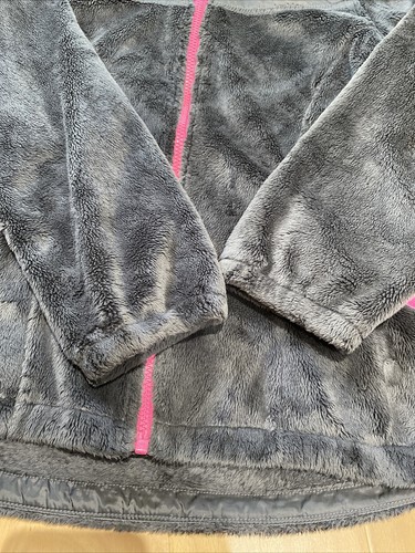 THE NORTH FACE Girl's Fleece Full Zip Hooded Jacket Pink Gray Sz Youth Large - Picture 11 of 13