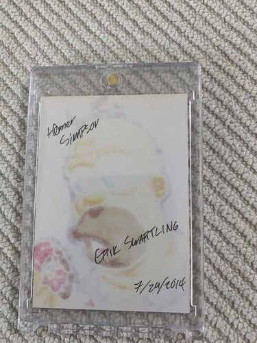 Homer Simpson Hand Drawn card. Signed and dated by Artist - Picture 2 of 3
