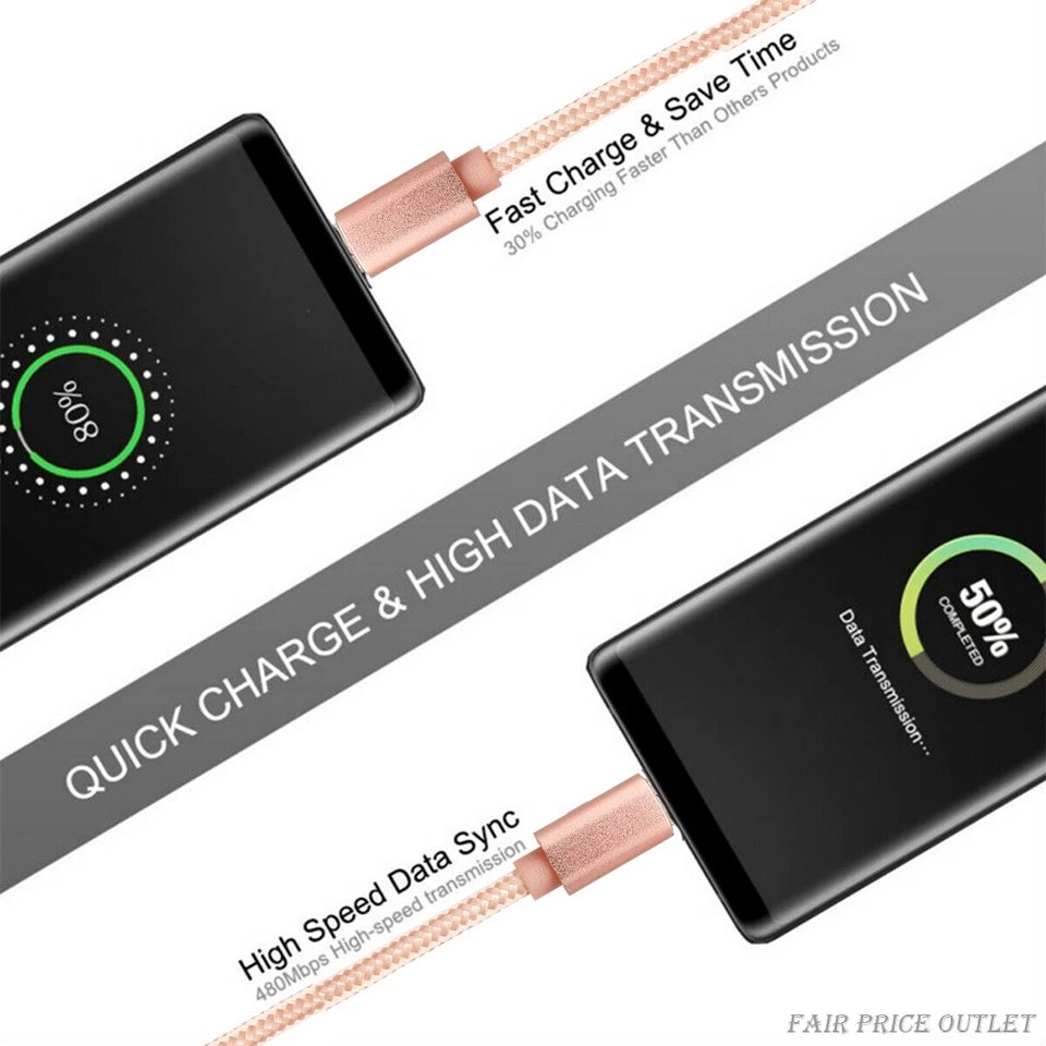 Fast Micro USB Data Sync Charger Cable For SONY SAMSUNG S4 S5 S6 S7 HTC LG Sony - Image 3 of 4