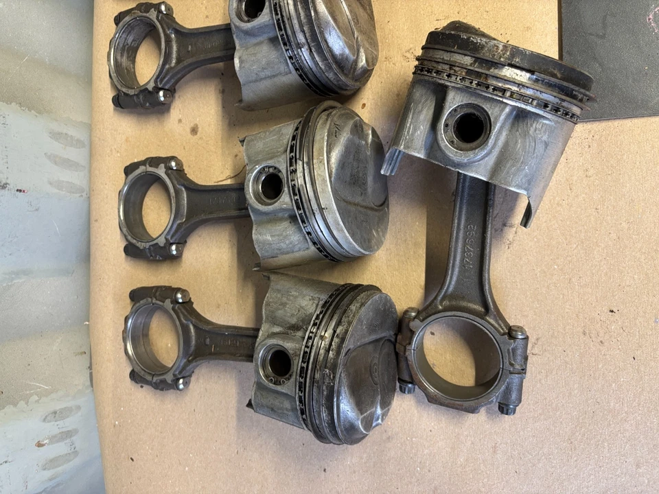 1971 1972 1973 1974 DODGE MOPAR 383 BIG BLOCK ENGINE PISTONS CONNECTING RODS 7PC - Image 2 of 4