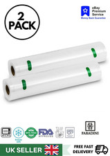 2 Pack 28cm x 600 cm Textured Vacuum Food Sealer Rolls Bags Storage Sous Vide