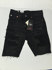 Levi's 501 High Rise Distressed Button Fly Cutoff Hem Denim Shorts womens 28 NWT