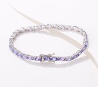 Tanzanite Tennis Bracelet, 7-1/4" Generation Gems Sterling Silver Oval-Cut