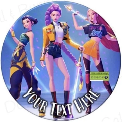 DOLL AND BUNNY KPop Demon Hunters Personalised Cake Topper. Premium Edible Icing Sheet