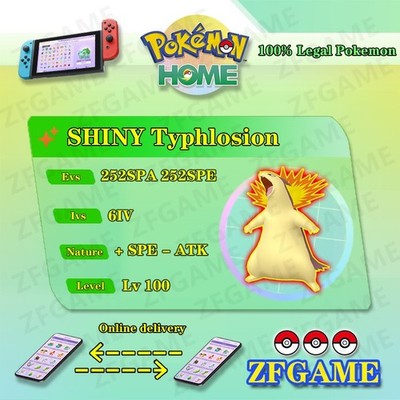  6IV SHINY Typhlosion + EVS  POKEMON HOME Champions Online delivery 