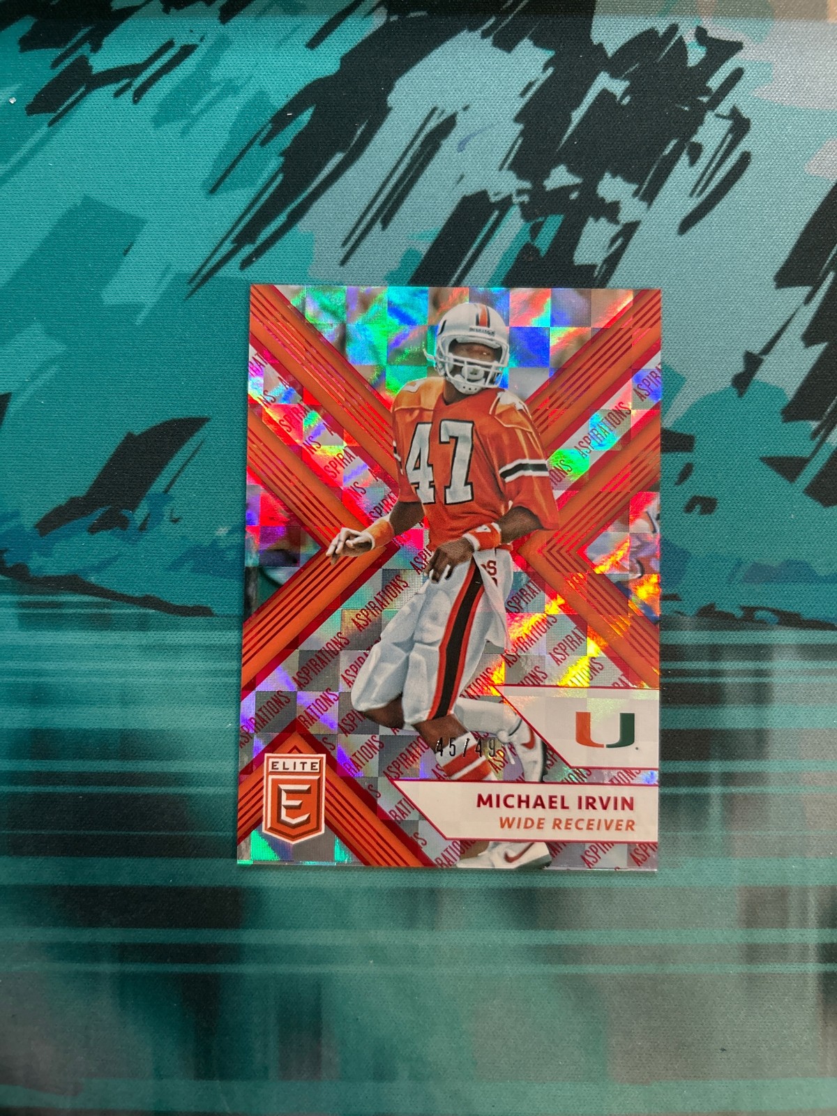 2018 Panini Elite Draft Picks #71 Michael Irvin Aspirations Red #/49