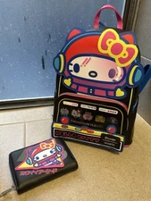 Hello Kitty GameStop Video Game Loungefly Backpack And Wallet