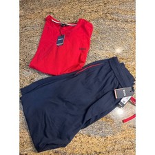 NWT Hugo Boss Bodywear Mens Lounge Set Red T-Shirt Navy Blue Jogger Pants Large