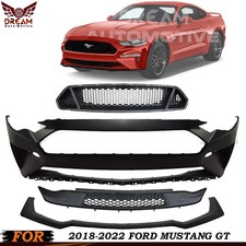 New Front Bumper Cover Primd Grille Assembly Kit For 2018-2022 Ford Mustang Gt New Front Bumper Cover Primd Grille Assembly Kit For 2018-2022 Ford Mustang Gt