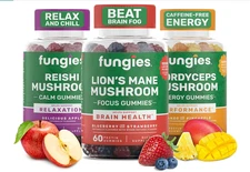 Fungies Mushroom Gummy 3-Pack Bundle Lion's Mane Cordyceps & Reishi Gummies f...
