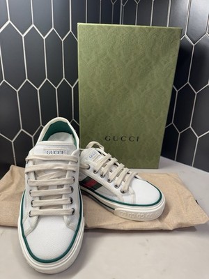 NEW GUCCI Web Mystic White Mesh 1977 Tennis Sneakers White in Women s US 5.5