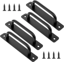 4 Pack 5" Hole Center Gate Handle, Aluminum Alloy Sliding Barn Door Handle, Blac
