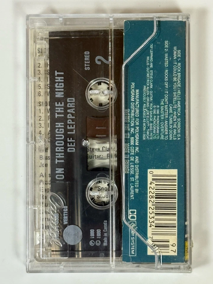 Def Leppard On Through The Night Cassette Tape, 1980 Vertigo Canada Release - Image 2 of 4