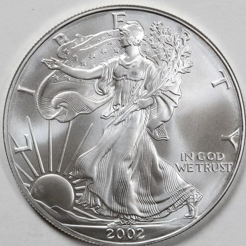 2002 American Silver Eagle (BU) in a Capsule - PRISTINE & AUTHENTIC!
