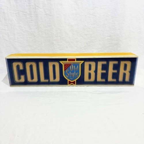 VTG 1982 HEILEMAN OLD STYLE BEER SIGN LIGHT CASING 3D W/O LIGHT 24x6x4”