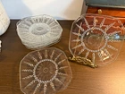 Vintage COLUMBIA Bubble Federal Glass Company Square Clear Plate 6"  Set of 8