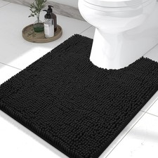Luxury Chenille Toilet Rugs U-Shaped 24x20, Soft Absorbent Non-Slip Contour B...