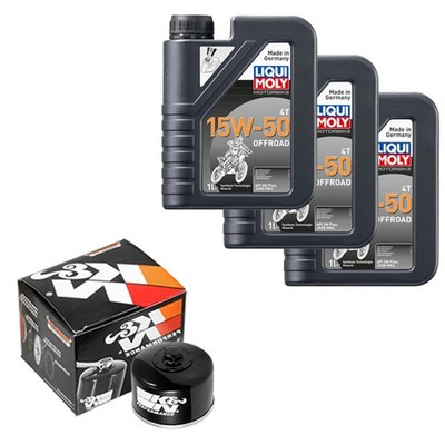 K&N Öl Set LM 15W-50 Off. 3L für Yamaha YFM 700 FWAD GPHJ Grizzly EPS Cflage 18
