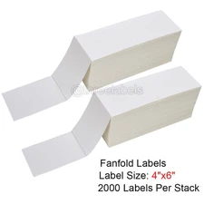 4000-20000 4x6 Fanfold Direct Thermal Shipping Labels Perforated Label For Zebra
