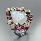 Antique ring Natural Moonstone Ring 925 Sterling Silver Size 8 /R477134