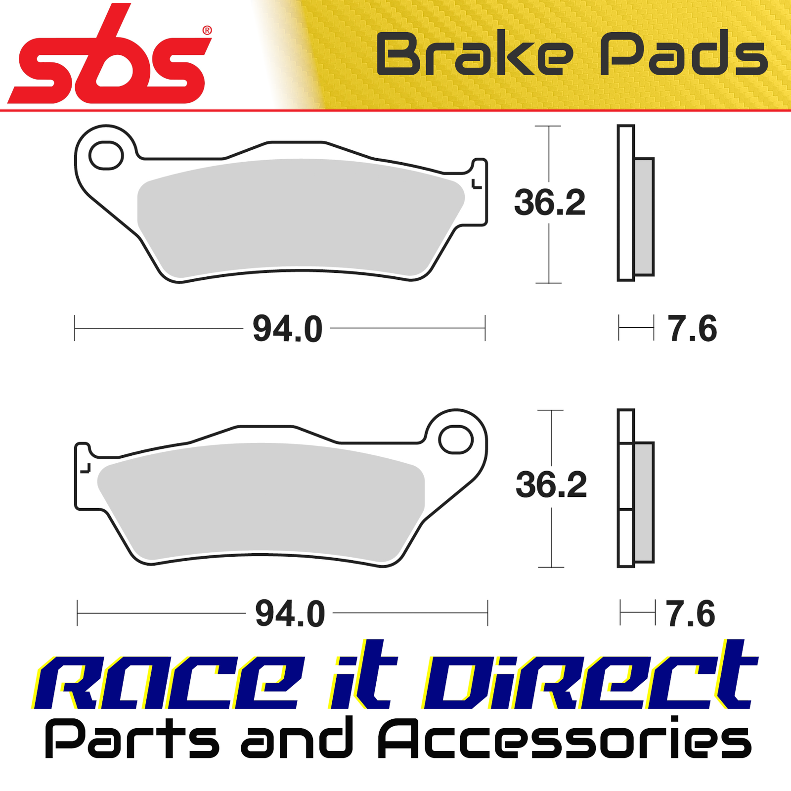 Brake Pads for YAMAHA YP 250 R BLACK MAX 2009-2010 Front CT 7.6mm Scooter SBS