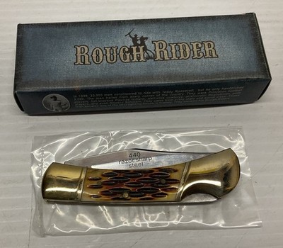Rough Rider Jigged Bone Handles Lockback Pocket Knife RR193 Clip Point Blade