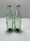 Coca-Cola Bottle Salt & Pepper Shakers – Green Glass 4.5" Tall – Vintage New