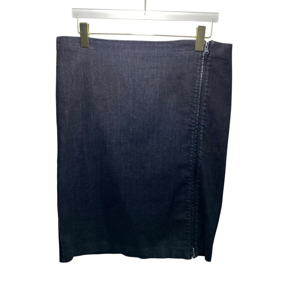 Ralph Lauren Normcore 西部黑色牛仔及膝直筒裙 14 拉链波西米亚 — 第 2/4 张图片