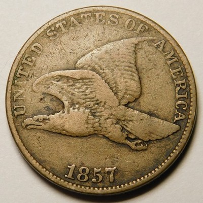 1857 Flying Eagle Cent Penny VF-Details  ''Actual Coin Pictured''
