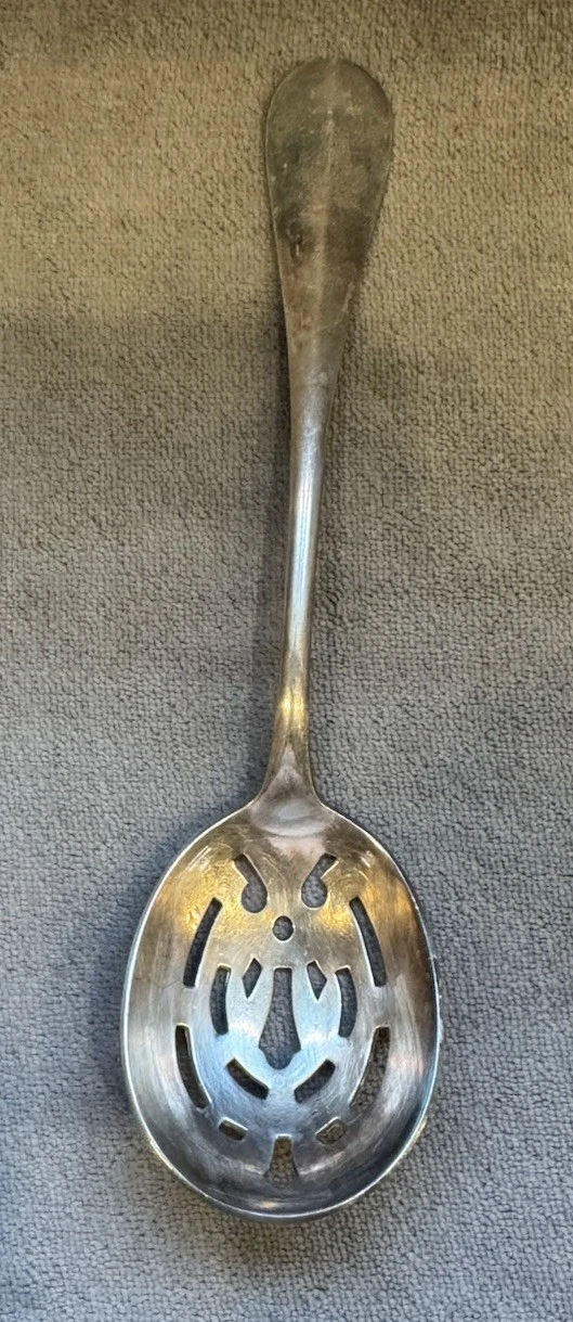 Christofle Silverplate Pierced Serving Spoon