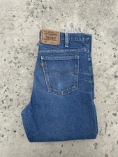 VINTAGE Levi's 517 Orange Tab Bootcut Jeans Men's Size 36X30 Blue Made In USA