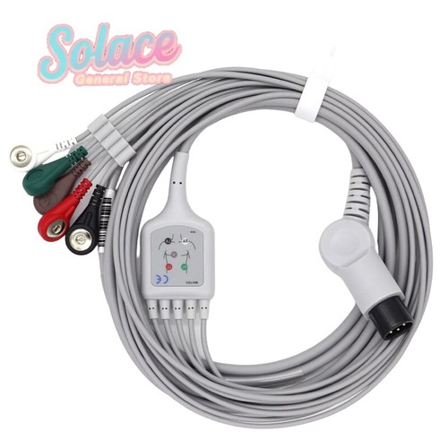 1PCS NEW Fit For Welch Allyn Propaq CS ECG Cable 6 Pin 5 Lead Snap AHA - Picture 10 of 10