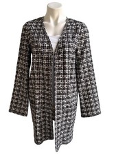 Max Studio Black and White Houndstooth Duster Jacket, Women's Size M