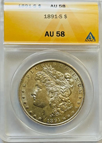 1891-S Morgan Silver Dollar AU58  *BEST ANACS PRICE ON EBAY*