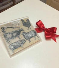 Iron Orchid Designs IOD 2020 RETIRED “Farm Animals” Stamp w/Masks & IOD Envelope