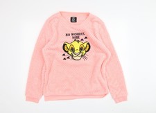 Womens UK M Regular Disney Pink Pullover Sweatshirt